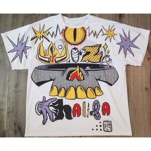 Wiz Khalifa Shirt Mens 2XL White Graphic Tee 2024 Artwork Rap Hip Hop Streetwear